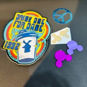 New Dutch Bros Sticker; Drink One for Dan + bonus vinyl misc stickers